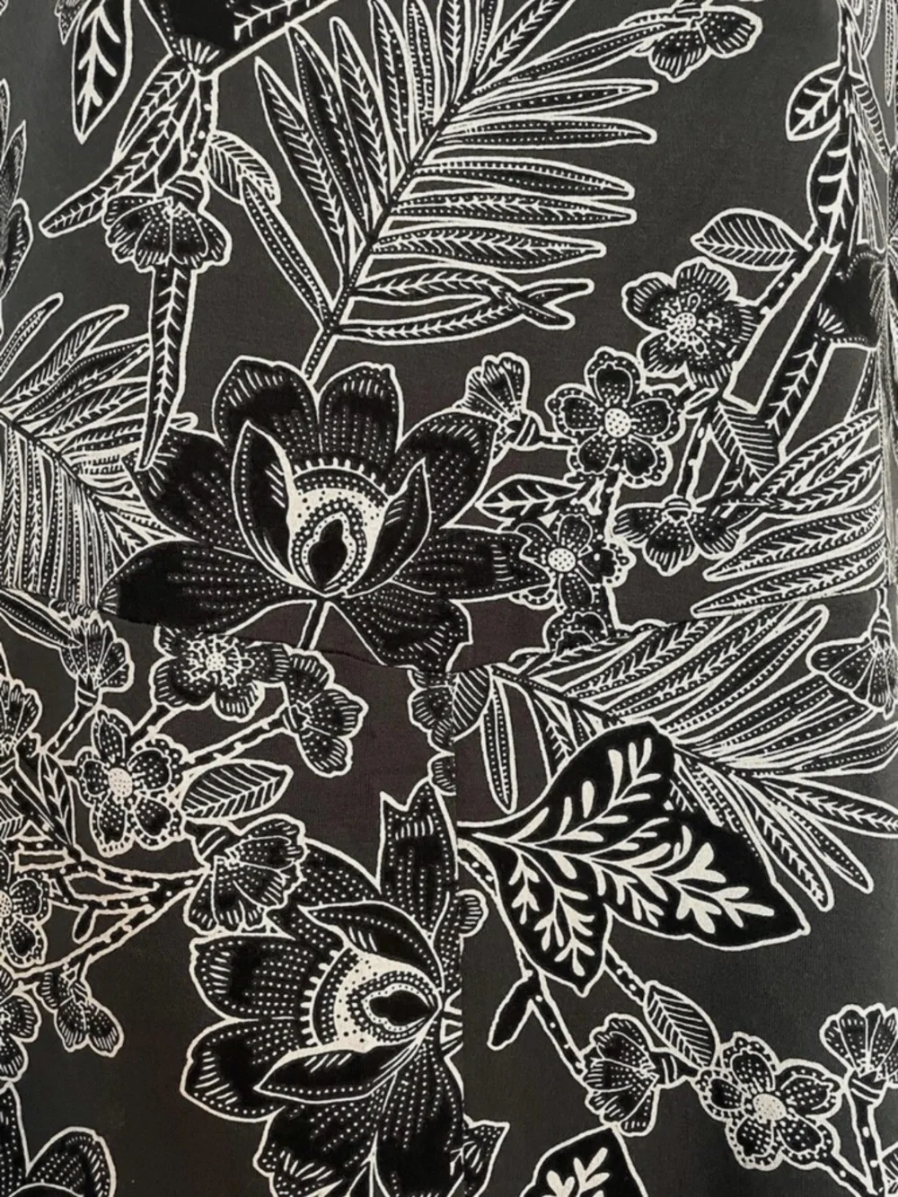J. Jill Stenciled Gray and Black Floral Sleeveless Midi Dress - Picture 8 of 8